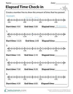 elapsed time free worksheets
