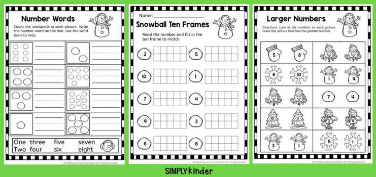 snowman math worksheets