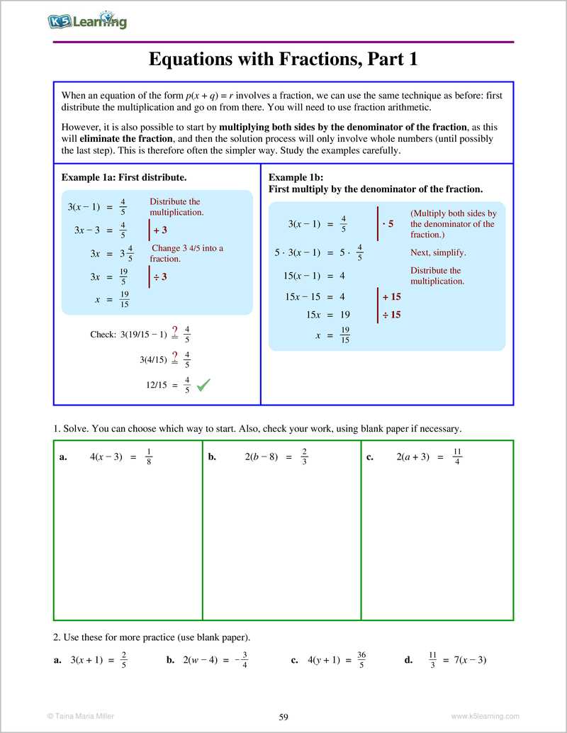 linear equations algebra 1 worksheet