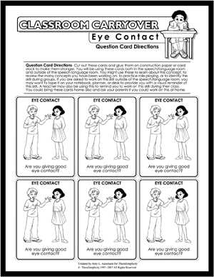 eye contact worksheet