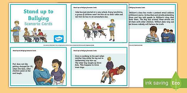 bullying scenarios worksheet