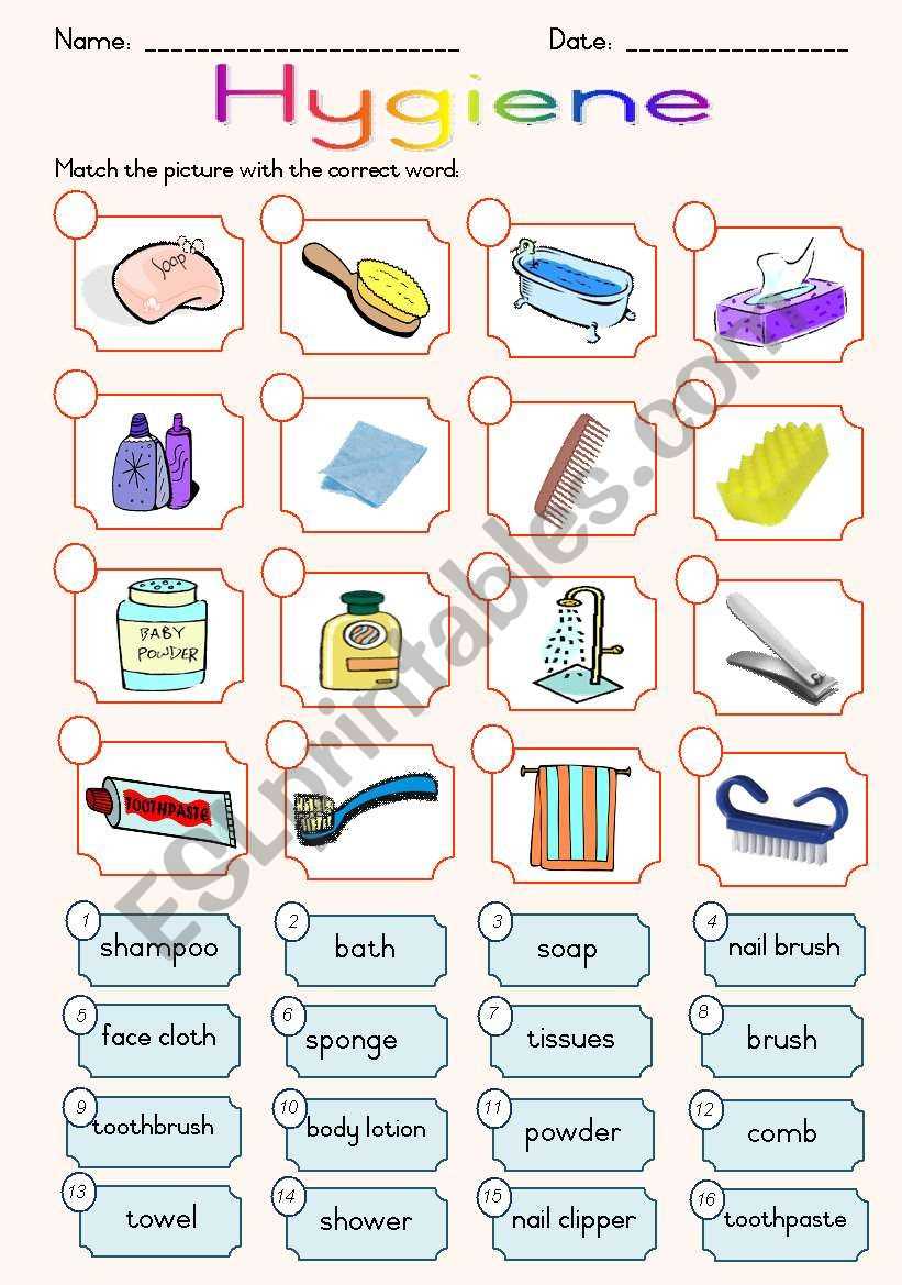 hygiene worksheet
