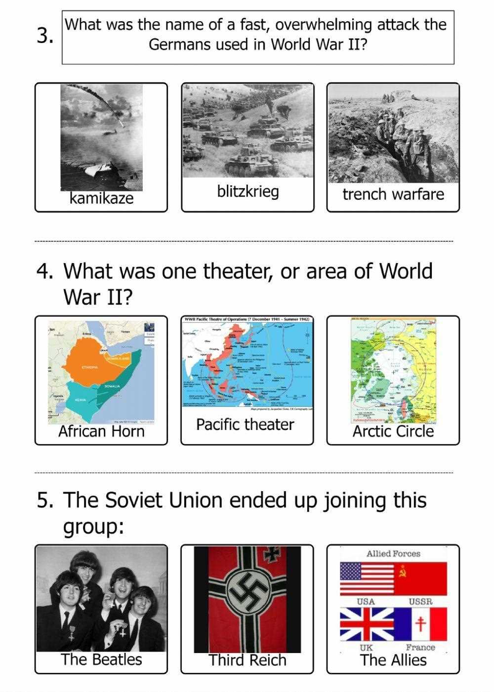 wwii from space worksheet