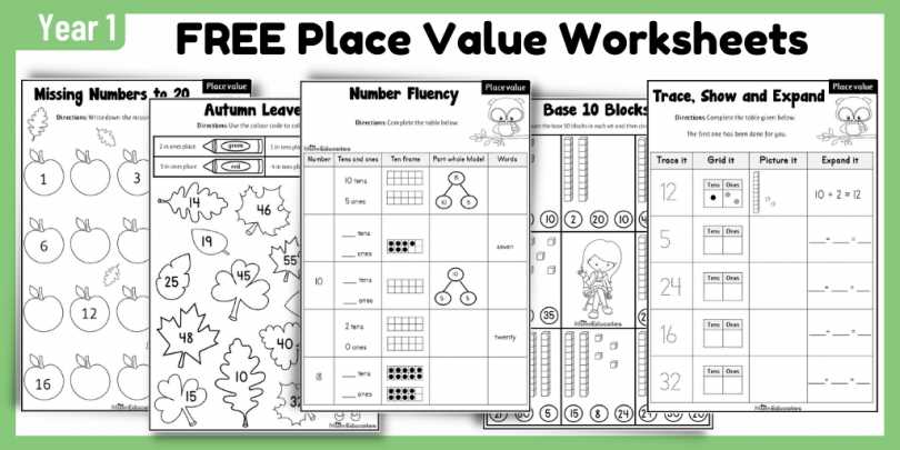 digit value worksheets