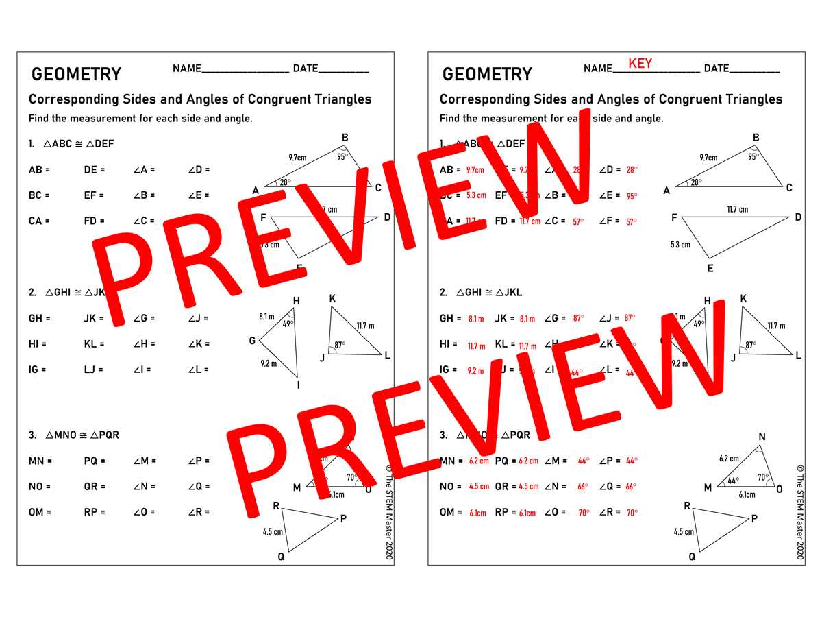 angles and congruence worksheet
