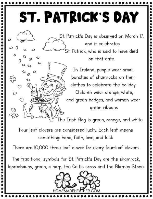 st patricks day worksheets
