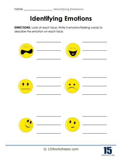 identify feelings worksheet