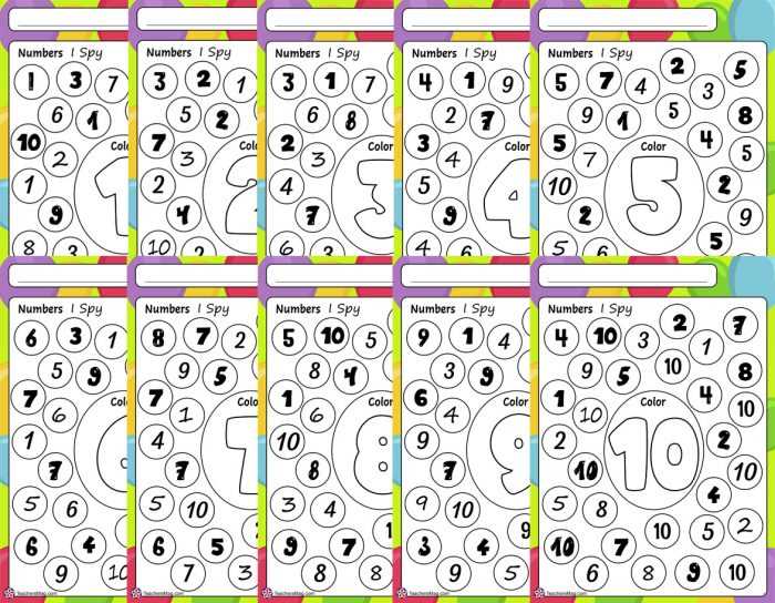 identifying numbers 1 10 worksheets