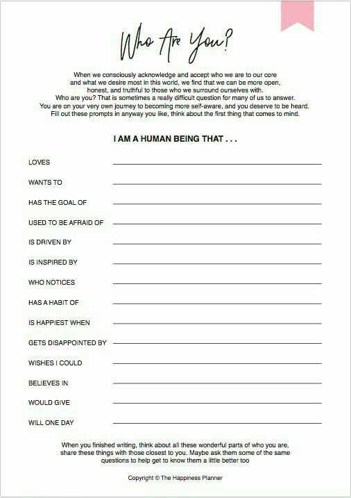 identity worksheets for youth