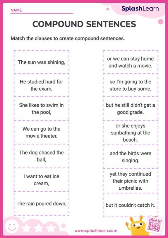 compound complex sentences worksheet