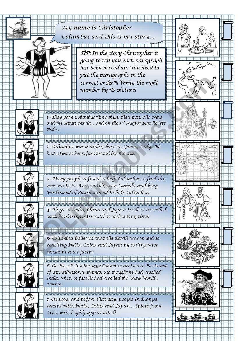 cristobal colon worksheets