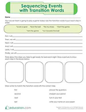 sequence events worksheet