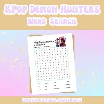 kpop demon hunters worksheet