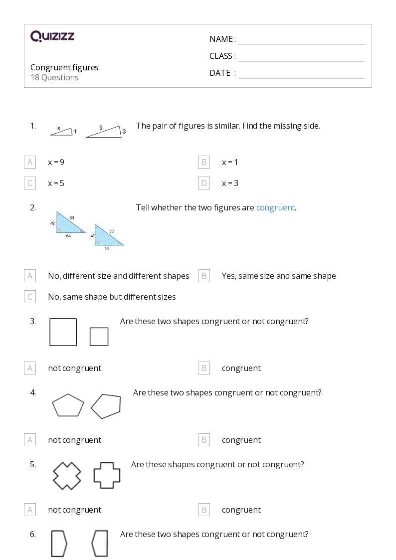 congruent polygons worksheet geometry