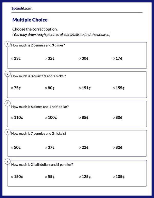 counting money worksheets grade 2
