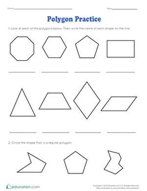 area polygon worksheet