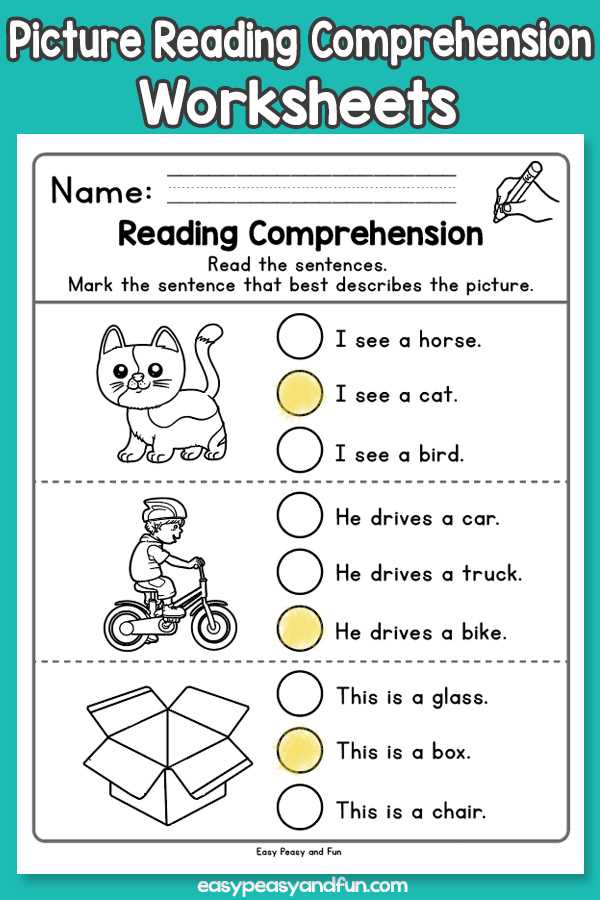 comprehension for kindergarten worksheets