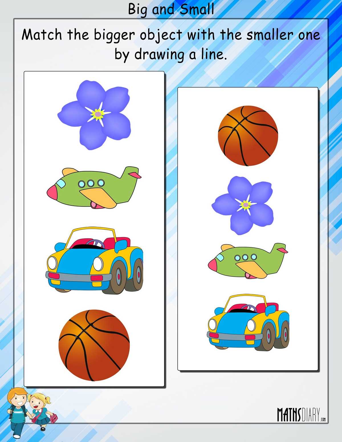 bigger and smaller objects worksheets