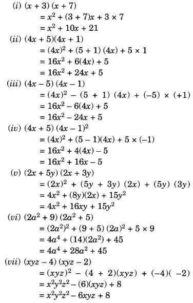 algebraic identities class 9 worksheet