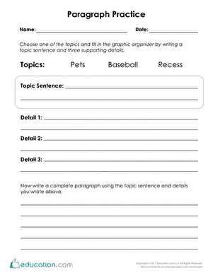 expository paragraph worksheet