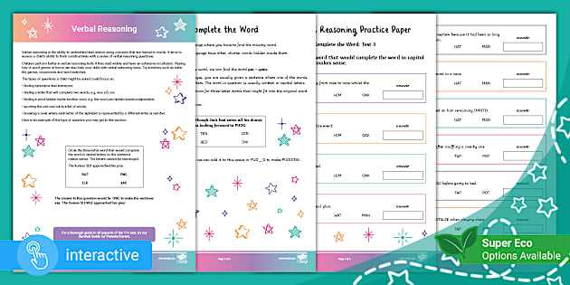 11+ verbal reasoning worksheets
