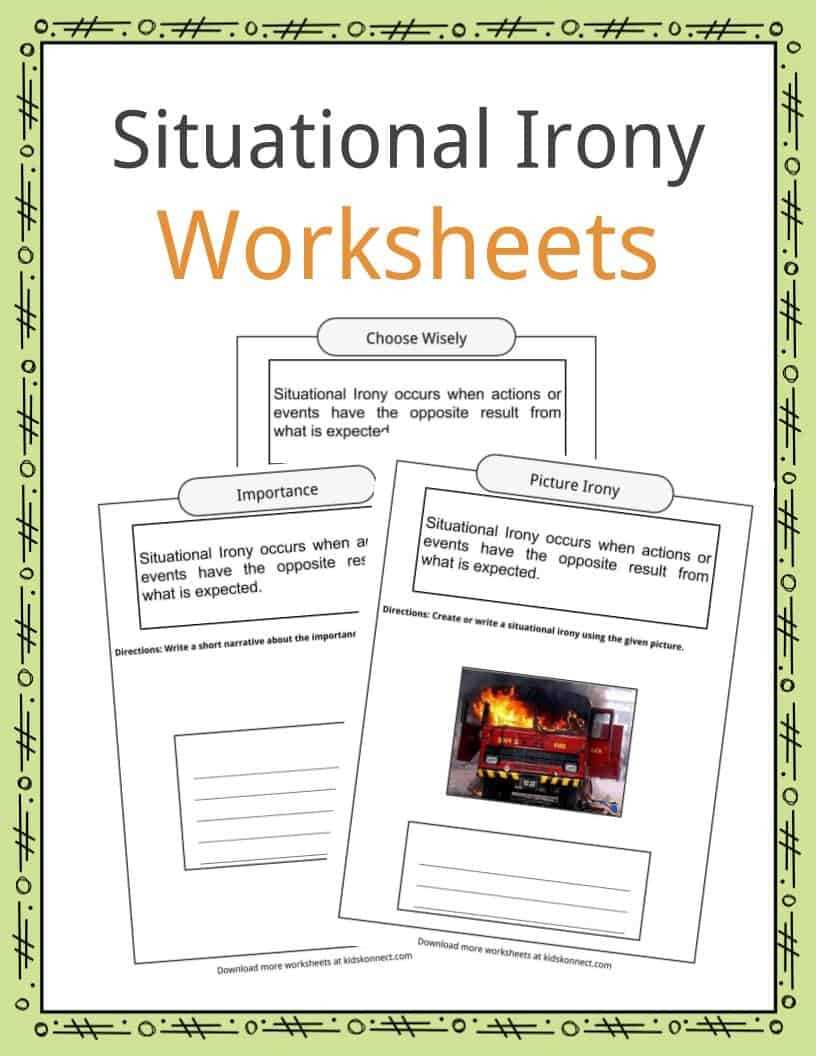 irony worksheets irony worksheets