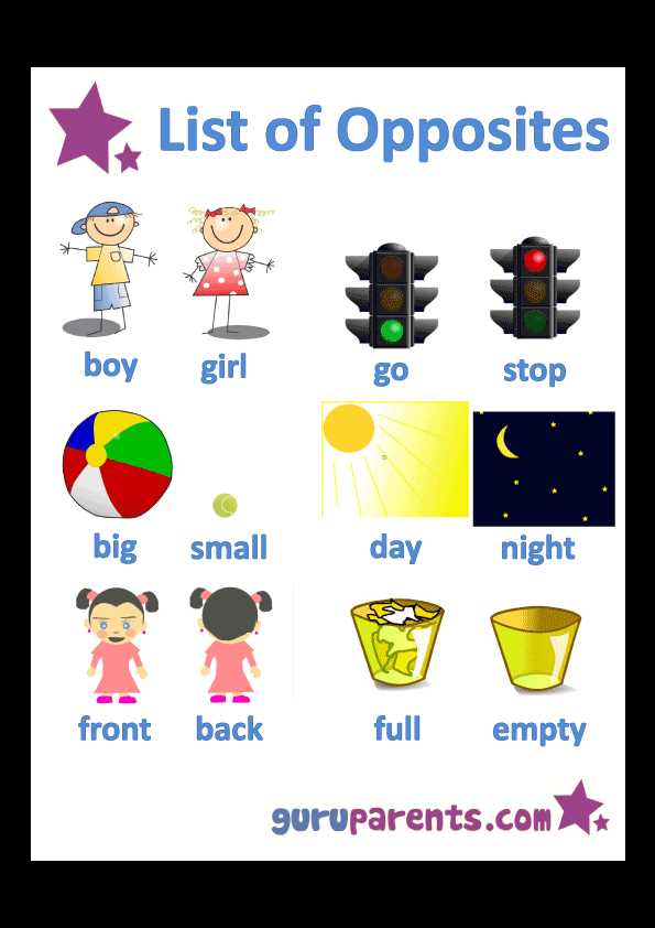 opposites worksheets for preschoolers