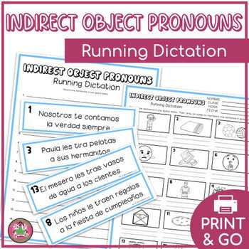 indirect object pronouns in spanish worksheet