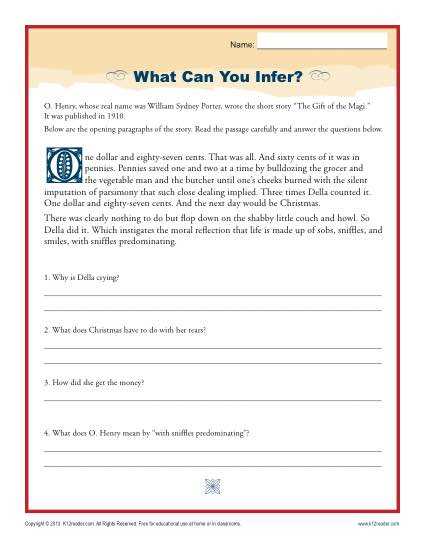 inferencing worksheet