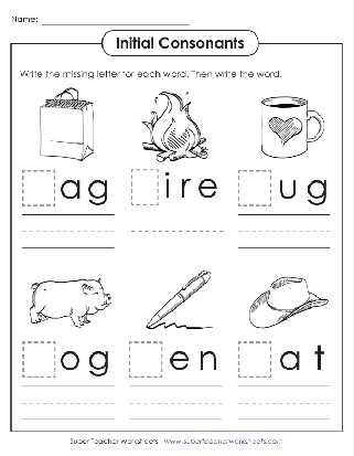 initial consonant worksheets