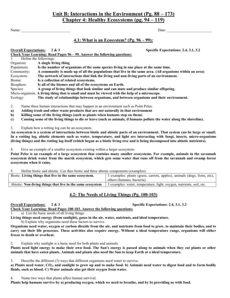 interactions in ecosystems worksheet