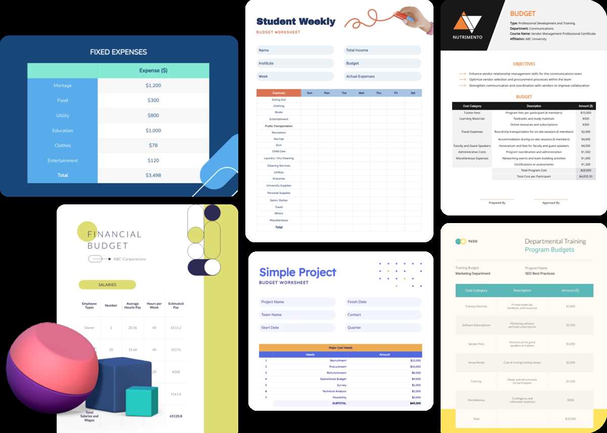 interactive budget worksheet