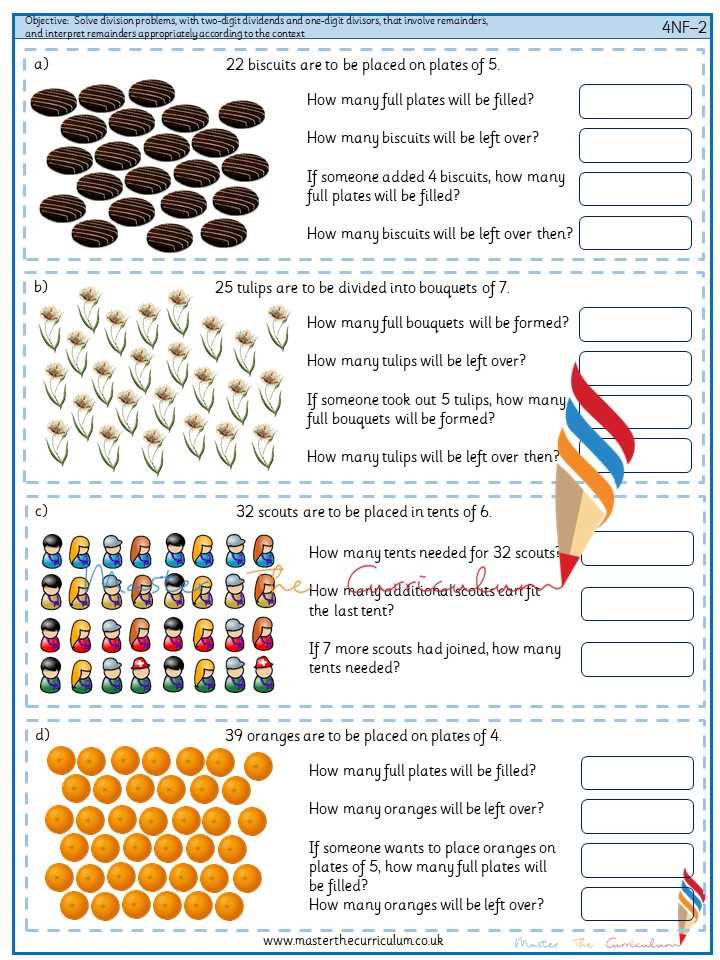 interpreting remainders worksheets