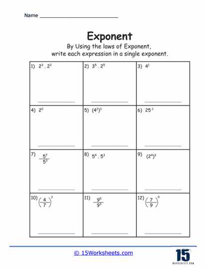 exponent rules puzzle worksheet