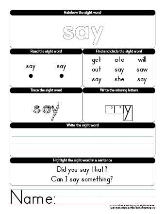 it sight word worksheet