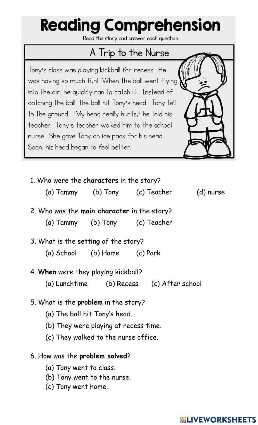 elements of a narrative worksheet