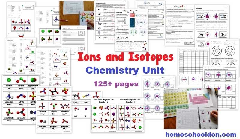 isotope and ions practice worksheet