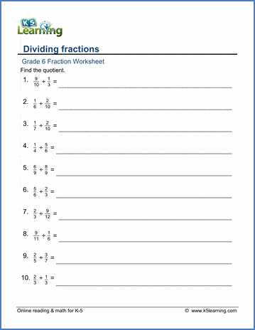 6 division worksheet