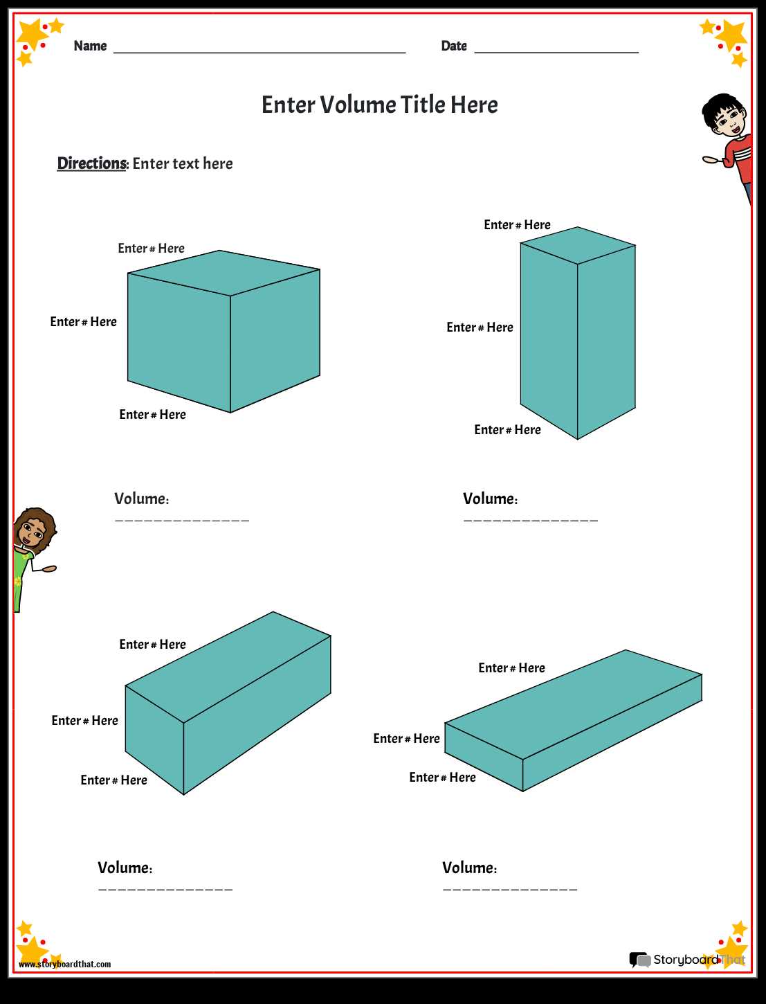 surface area of a cuboid worksheet