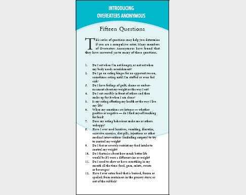 overeaters anonymous worksheets