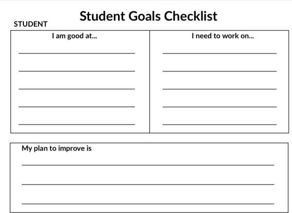 high school goal setting worksheet