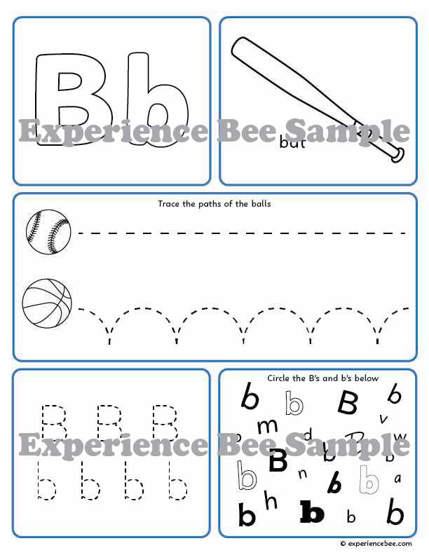 b for ball tracing worksheet