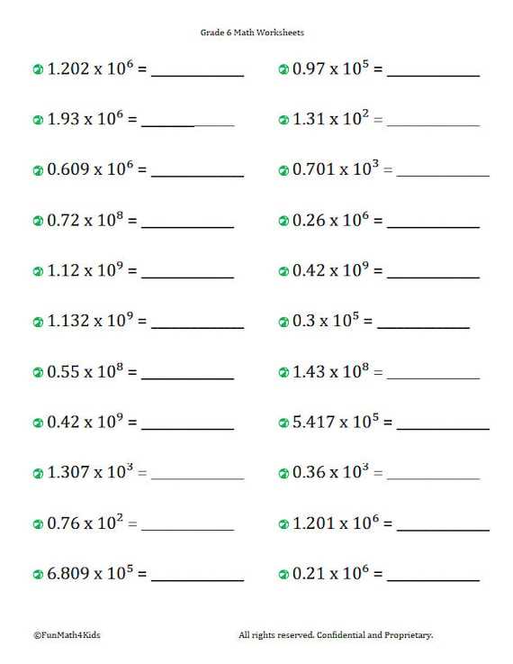 sixth grade worksheets