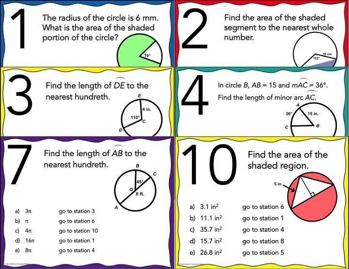 arc length and sector area worksheet