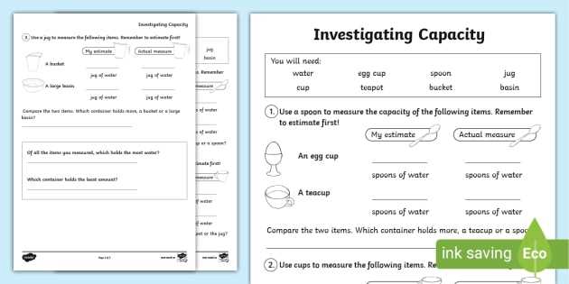 estimate measure and compare worksheet