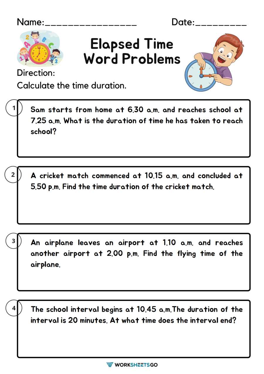elapsed time 3rd grade worksheets