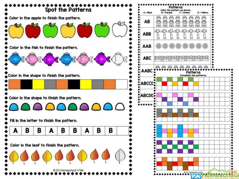 pattern worksheets for kindergarten