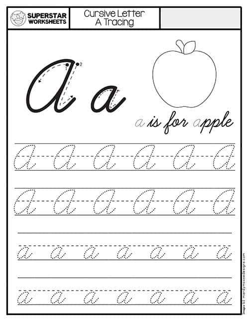 letter a handwriting worksheets