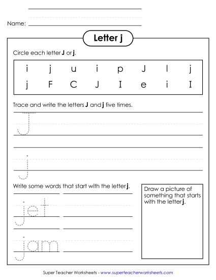 j worksheets