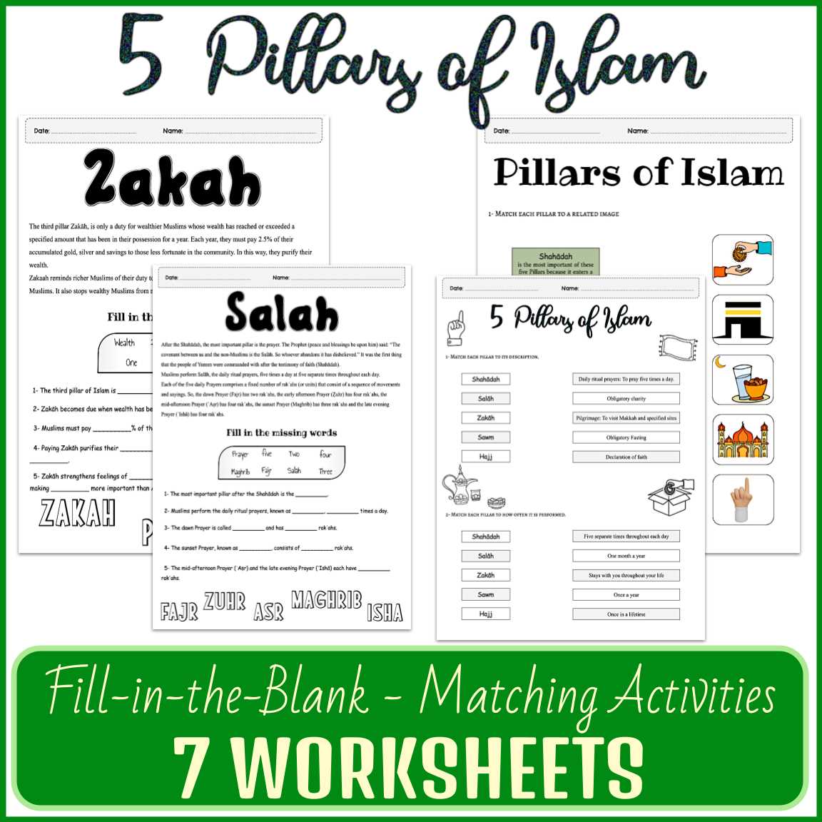five pillars worksheet